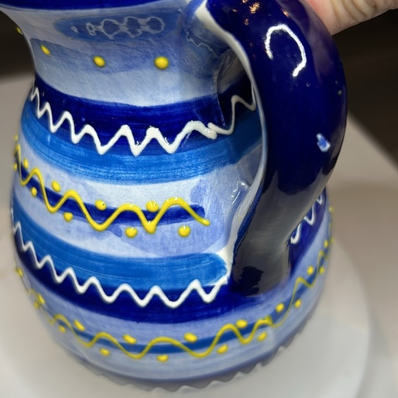 Hand Painted Pitcher Decor HNOS Pedraza Spain Pottery pitcher vase - Picture 12 of 13